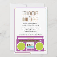 Mariage Mixtape Indie de Boombox Rétro (violet/cha