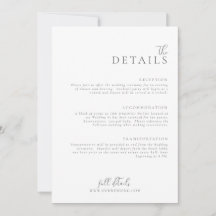 Mariage Modern Minimal Light et Airy Details Card