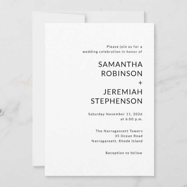 Invitation Mariage moderne (Devant)