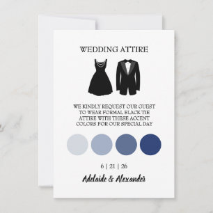 Invitation Mariage moderne à l'aquarelle bleu côtier