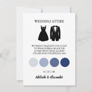 Invitation Mariage moderne à l'aquarelle bleu côtier