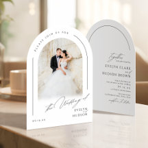 Mariage Moderne à l'Arc avec Photo Minimaliste