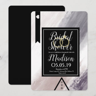 Invitation Mariage Moderne Abstrait Violet Blush Gris