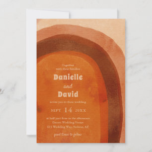 Invitation Mariage Moderne Arc Rustique Orange Brûlé