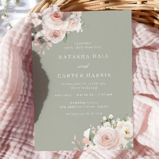 Invitation Mariage Moderne aux Touches de Botanique et de Sau