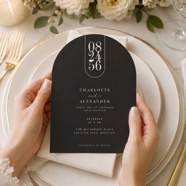 Invitation Mariage Moderne avec Arche de Typographie  (Créateur téléchargé)