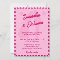 Mariage moderne avec code QR et rayure chevron ros