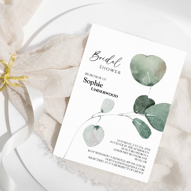 Invitation Mariage Moderne avec Feuillage Blanc pour la Marié (Créateur téléchargé)