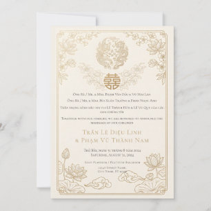 Invitation Mariage moderne bilingue vietnamien anglais QR