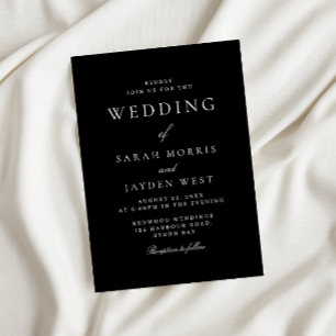 Invitation Mariage moderne Black Elegance