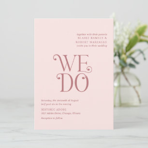 Invitation Mariage moderne Blaire Blush Pink