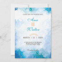 Mariage moderne bleu et turquoise