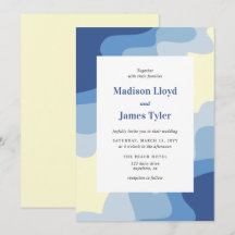 Mariage Moderne Bleu Vague Côté Mer