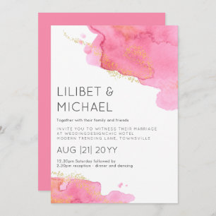 Invitation Mariage moderne Blush Pink