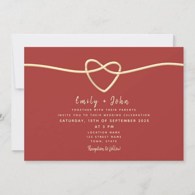 Invitation Mariage Moderne Bourgogne (Devant)