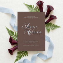 Mariage Moderne Brun Chocolat et Bleu Poudre