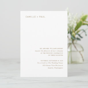 Invitation Mariage moderne Camille Antique Gold