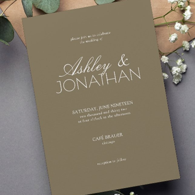 Invitation Mariage moderne centré sur la typographie (Créateur téléchargé)