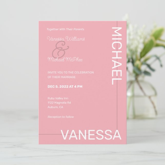Invitation Mariage moderne chic (Debout devant)