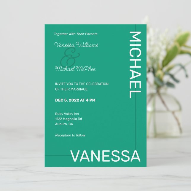 Invitation Mariage moderne chic (Debout devant)