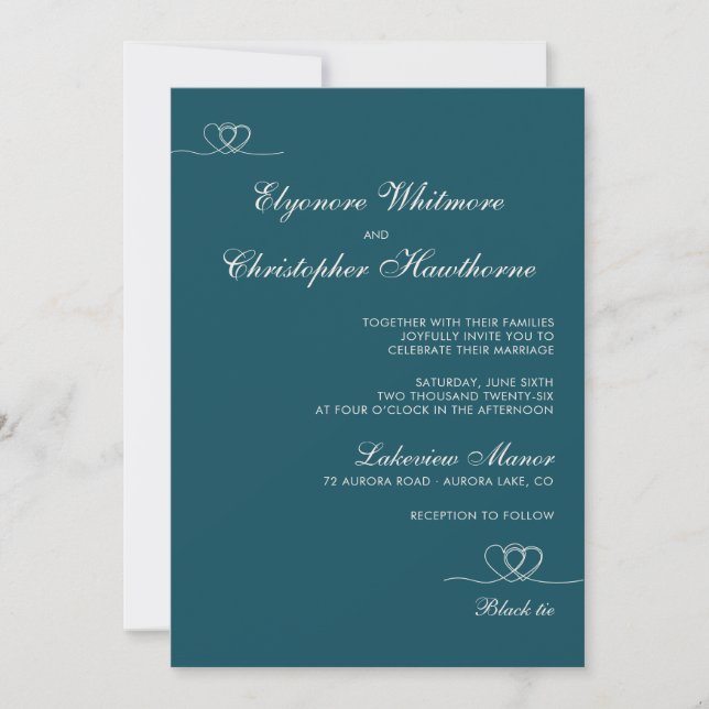 Invitation Mariage moderne chic mélange et correspondance Dee (Devant)