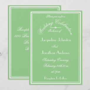Invitation Mariage Moderne Chic Soft Green Bride Groom Mariag