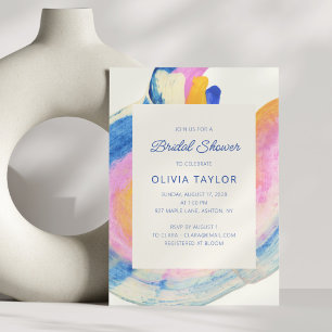 Invitation Mariage Moderne Coloré Abstrait Artistique