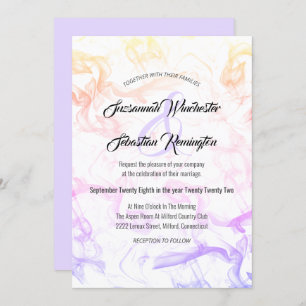 Invitation Mariage moderne coloré Rainbow Mist Modèle