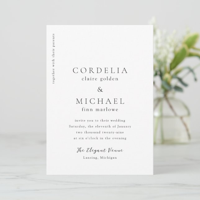 Invitation Mariage moderne Cordelia (Debout devant)