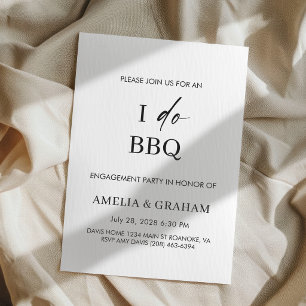 Invitation Mariage Moderne de BBQ en Plein Air Fête de Fiança