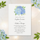 Invitation Mariage moderne de fleurs d'Hydrangea<br><div class="desc">Ces invitations de mariage ont une hydrangée bleu aquarelle,  des feuilles verts et des feuillages. Personnalisez-les avec votre propre texte. Des articles correspondants sont également disponibles.</div>