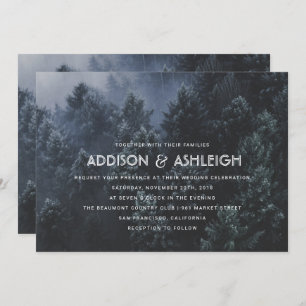 Invitation Mariage moderne de forêt de pin