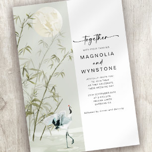 Invitation Mariage moderne de grue japonaise