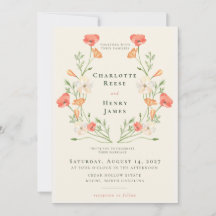 Mariage Moderne de Jardin aux Pavots Coralliens