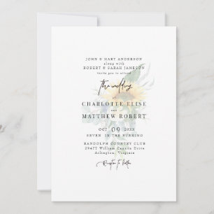 Invitation Mariage moderne de tournesol gris clair