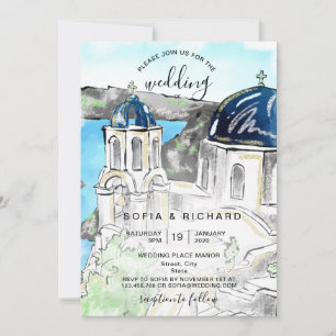 Invitation Mariage moderne Destination Greeek Island Skiathos