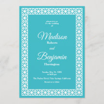 Mariage moderne du milieu du siècle, rétro, bleu,