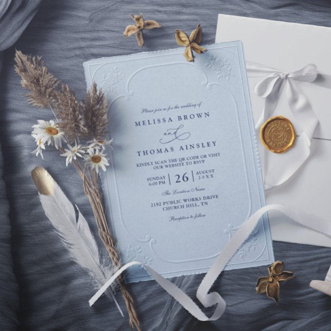 Invitation Mariage Moderne Élégant Antique avec Embossage (Créateur téléchargé)