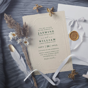 Invitation Mariage Moderne Élégant Antique avec Embossage
