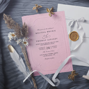 Invitation Mariage Moderne Élégant Antique avec Embossage