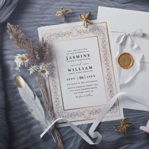 Invitation Mariage Moderne Élégant Chic Jardin Floral Vintage