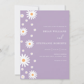 Invitation Mariage Moderne Élégant Lavande Violet