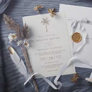 Invitation Mariage Moderne Élégant Minimaliste OASIS Palmier