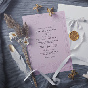 Invitation Mariage Moderne Élégant Orné avec Embossage Vintag