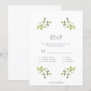 Invitation Mariage Moderne Élégant. RSVP avec options de repa
