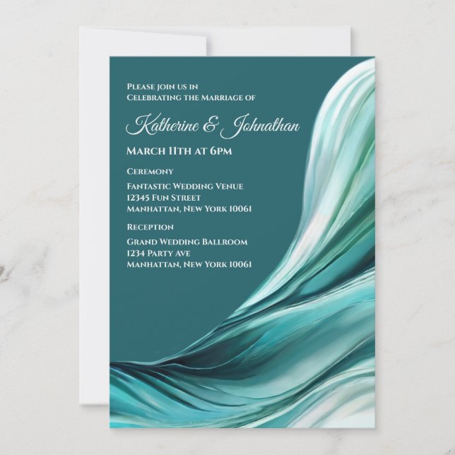 Invitation Mariage moderne - Emerald Green- (Devant)