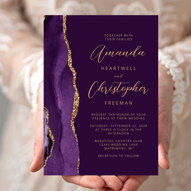 Invitation Mariage Moderne en Écriture Manuscrite avec Agate  (Créateur téléchargé)