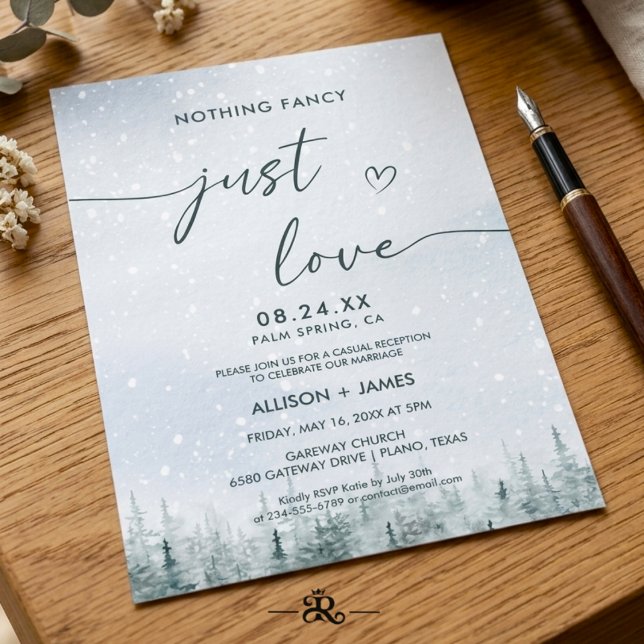 Invitation Mariage Moderne en Forêt d'Hiver (Créateur téléchargé)