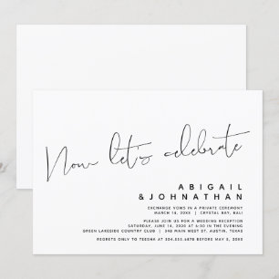 Invitation Mariage moderne en fuite, Célébrons maintenant