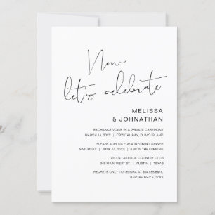 Invitation Mariage moderne en fuite, maintenant célébrons